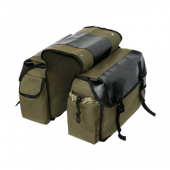 Пара боковых сумок Canvas Green 40L для мотоцикла, велосипеда-1