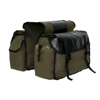 Пара боковых сумок Canvas Green 40L для мотоцикла, велосипеда-3